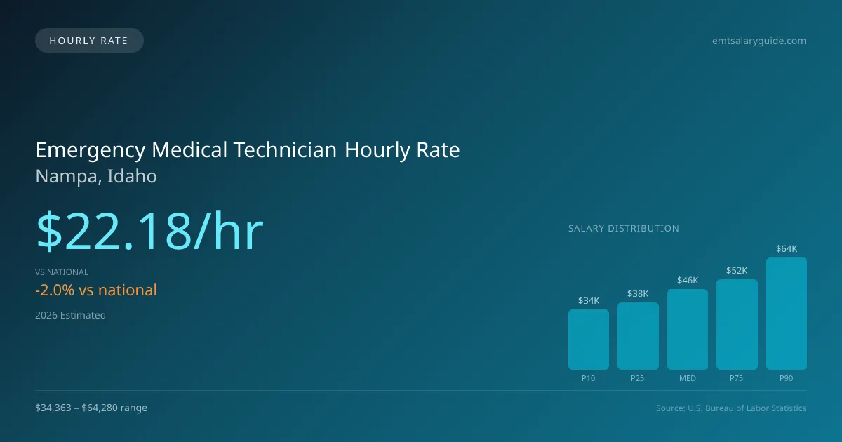 Emergency Medical Technician Hourly Rate in Nampa, ID — 2026 est., based on 2025 BLS