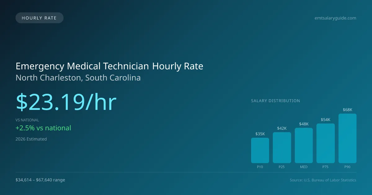 Emergency Medical Technician Hourly Rate in North Charleston, SC — 2026 est., based on 2025 BLS