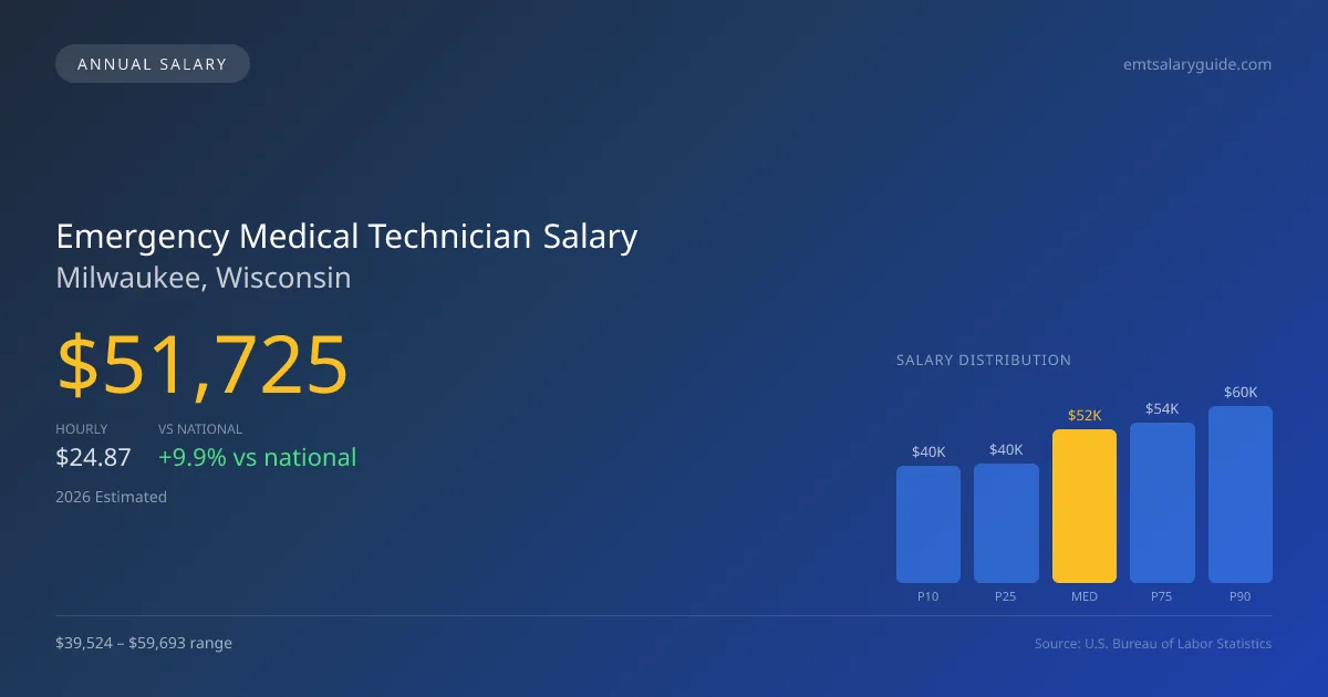 Emergency Medical Technician Salary in Milwaukee, WI โ 2026 est., based on 2025 BLS