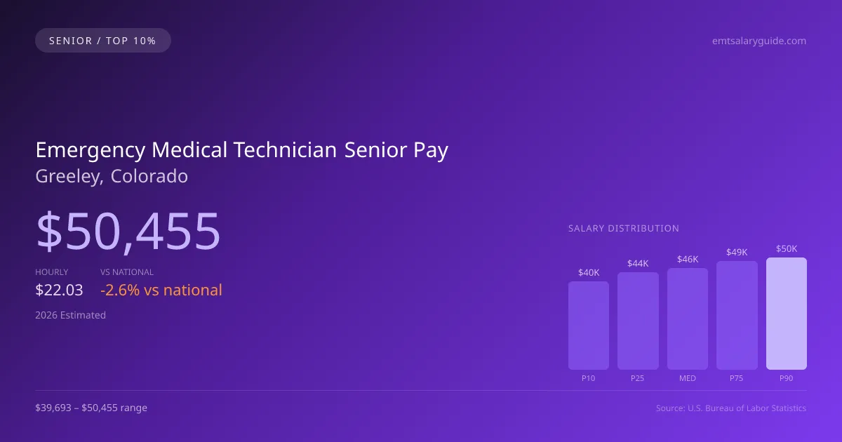 Emergency Medical Technician Senior Salary in Greeley, CO — 2026 est., based on 2025 BLS