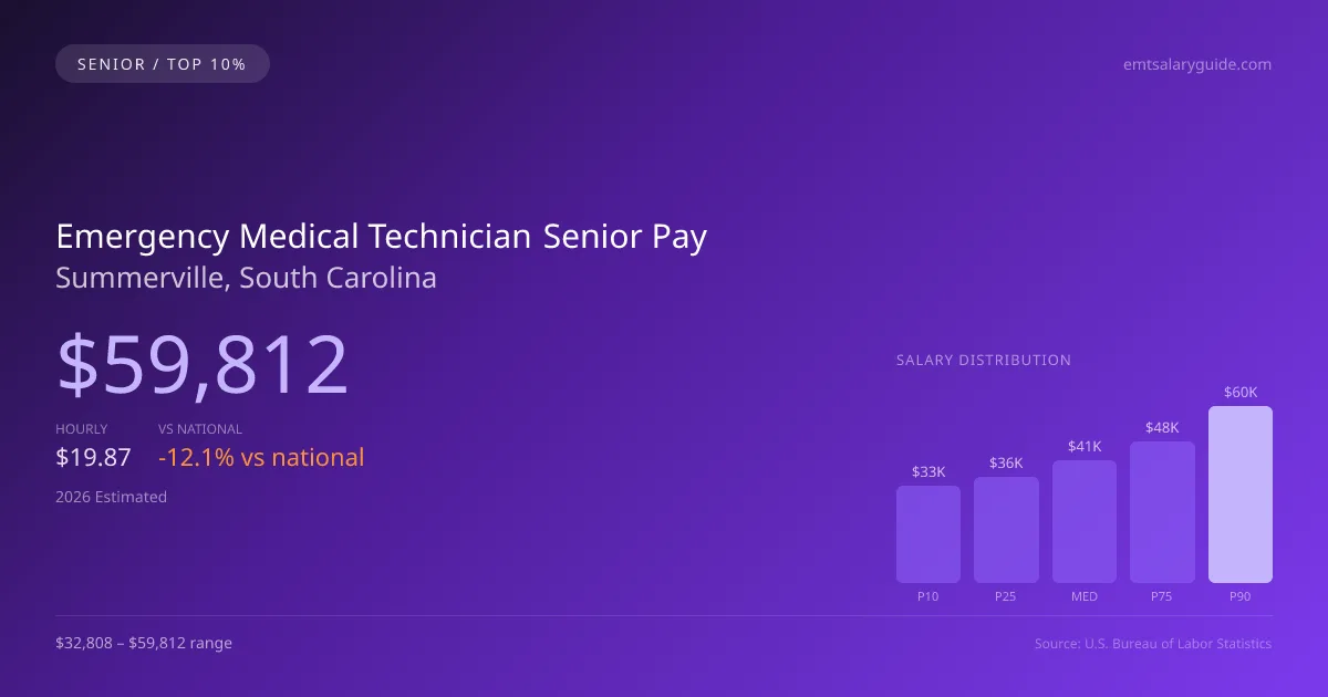 Emergency Medical Technician Senior Salary in Summerville, SC — 2026 est., based on 2025 BLS