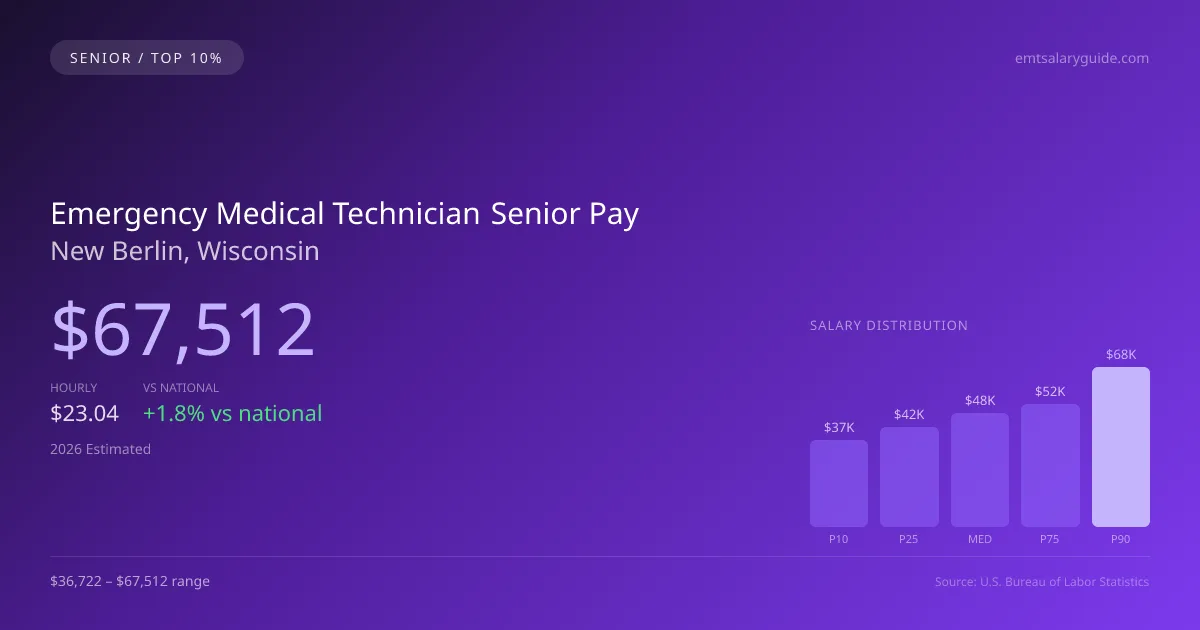 Emergency Medical Technician Senior Salary in New Berlin, WI — 2026 est., based on 2025 BLS